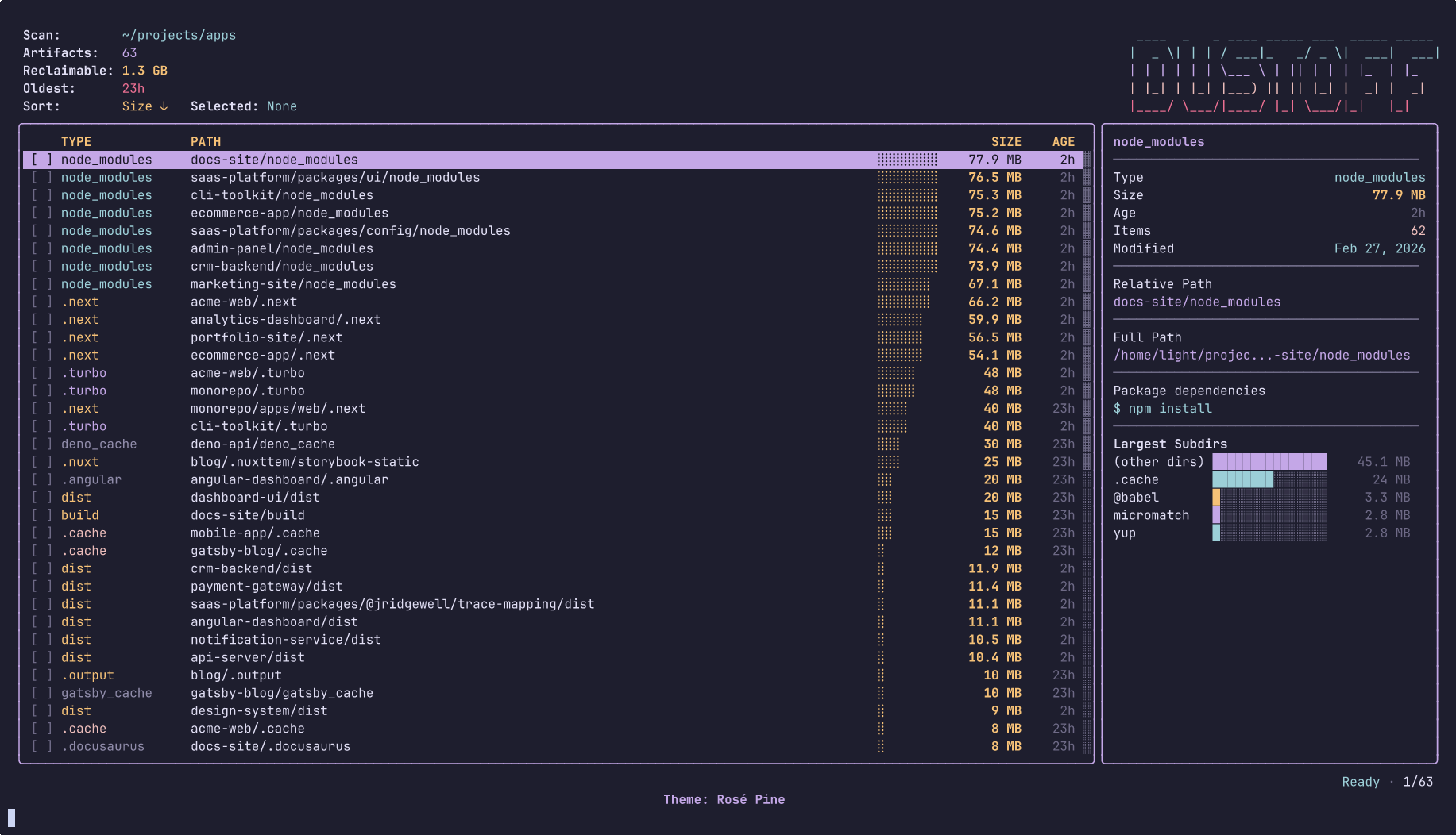 dustoff Rosé Pine theme