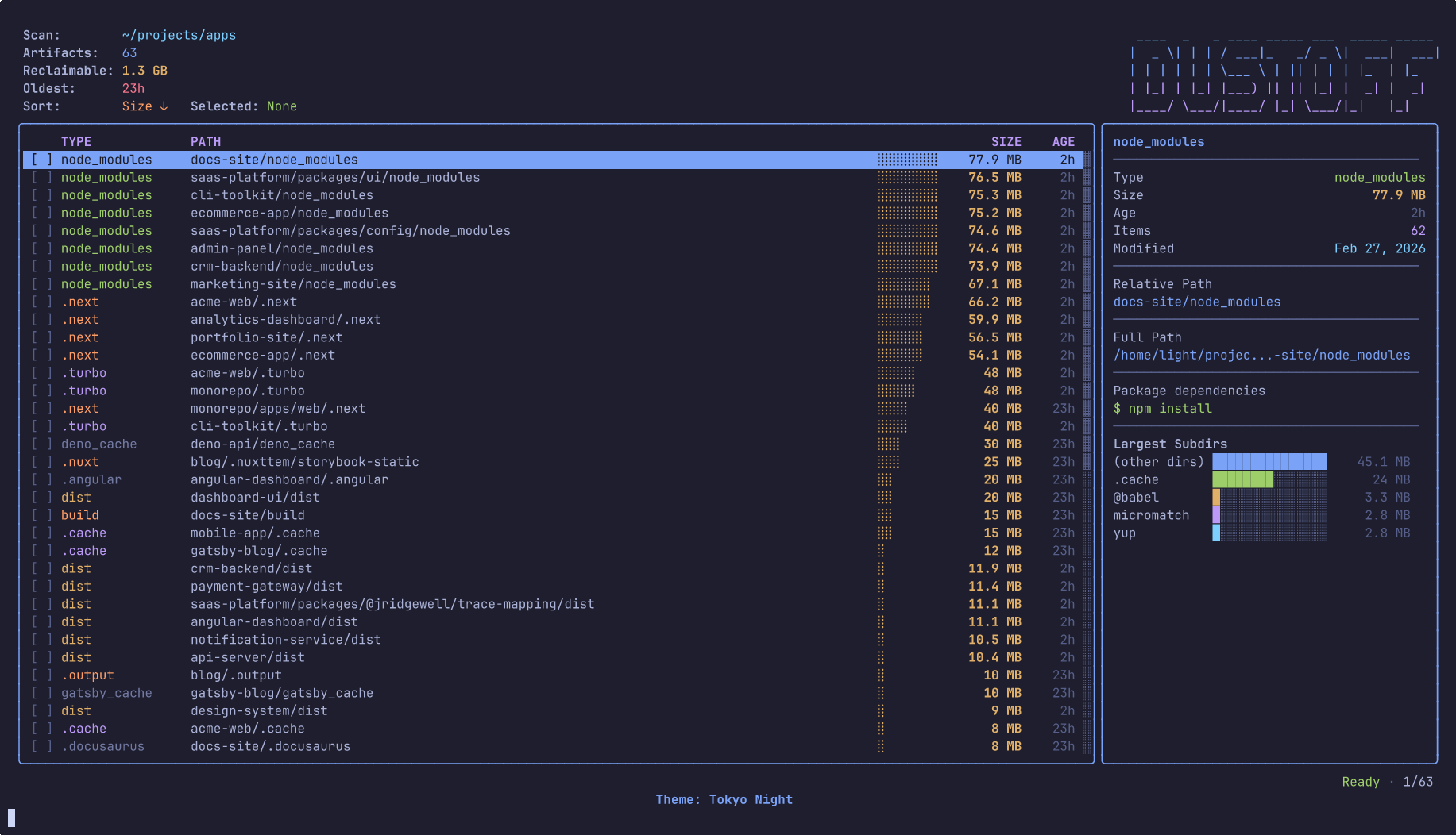 dustoff Tokyo Night theme